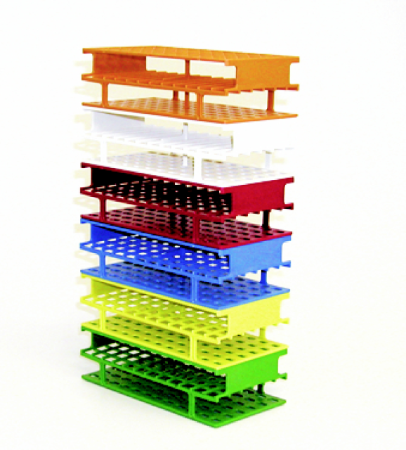 Штатив для пробирок, d 16 мм, 72 места, белый пластик, 8 шт./уп.