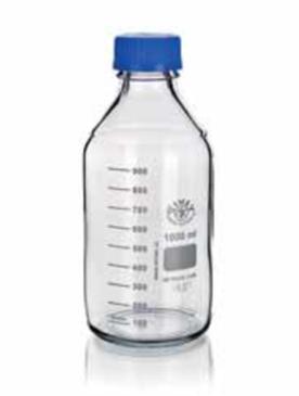 Бутыль 2 л, БС до 500 °С, d горла внешний 45 мм, с завинчивающейся крышкой, круглая, светлое стекло, 1 шт/уп