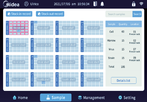 Диспей морозильника до -86 °С, 718 л, Dual Guard, сенсорный экран, MD-86L708BS, Midea