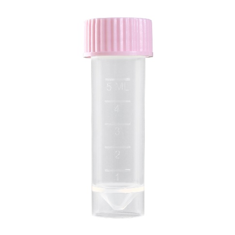 Пробирки 5 мл, резьбовые, свободностоящие, с розовой крышкой, стерильные, 100 шт./уп., Sovtech