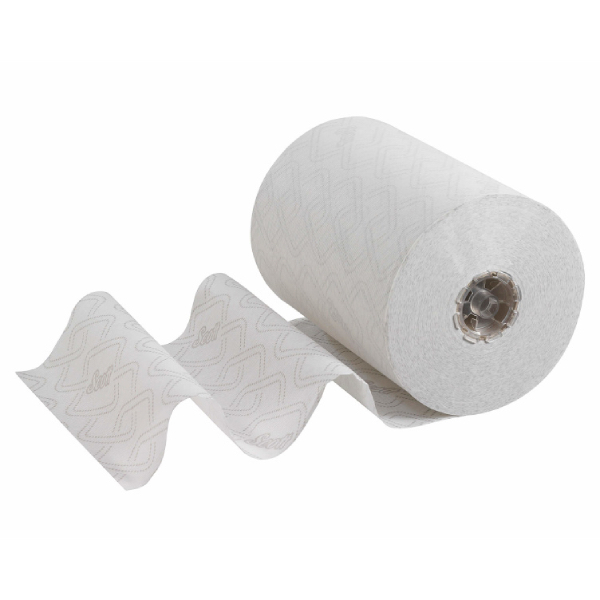 Полотенца бумажные 190 х 0,198 м, Scott Essential Slimroll, рулонные, белые, однослойные, Kimberly-Clark 