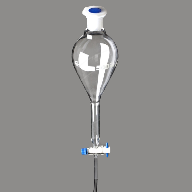 Воронка капельная, грушевидная, шлиф 19/26, запорный кран из PTFE