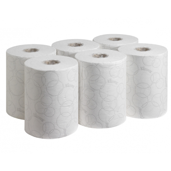 Полотенца бумажные Kleenex Ultra Slimroll, рулонные, белые, двухслойные, 6 рулонов х 100 м, Kimberly-Clark