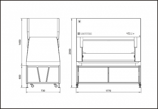Бокс (шкаф) биологической безопасности, класс II (тип A2), ширина рабочей поверхности 150 см, БМБ-II-«Ламинар-С»-1,5 Vis-a-vis, Neoteric