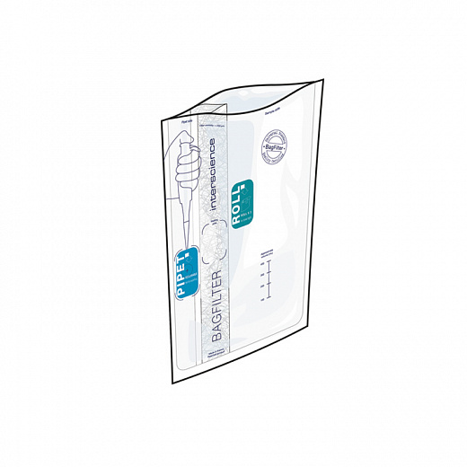 Пакеты для гомогенизации 400 мл, фильтр боковой, d пор < 250 мкм, стикер для отбора проб, стикер закрытия, поле для маркировки, градуировка, BagFilter Pipet & Roll, стерильные