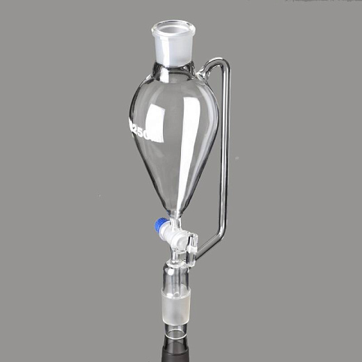 Воронка капельная с компенсатором давления, грушевидная, шлиф 29/32, запорный кран из стекла, с капельным штоком, пробка ПП, 1 шт./уп.