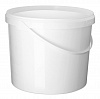 Ведро, 5,5 л, круглое, крышка белая под защёлку с контролем вскрытия, пластиковая ручка, белый полипропилен Фото 2