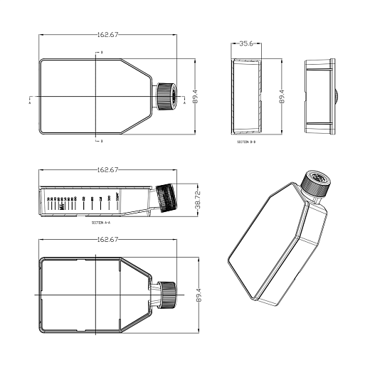 Флаконы культуральные 75 cm², вентилируемая крышка, обработанная поверхность (ТС), полистирол, стерильные (габариты)