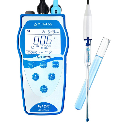 рН-метр, -2-16±0,01, портативный, электрод LabSen 243-6, PH241MS, серия 240, для микрообъемов, Apera Instruments
