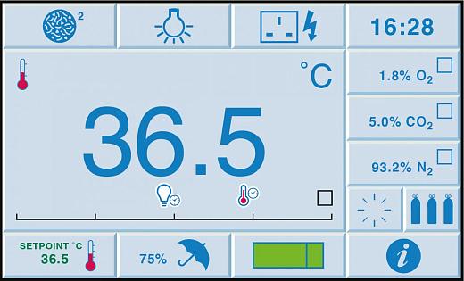 Клеточная станция для создания условий гипоксии, 300 л, H35, Don Whitley Scientific (дисплей)