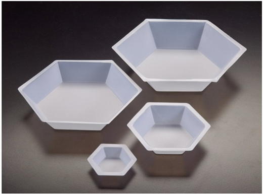 Тарелочка для взвешивания одноразовая, объем 50 мл, d 64/47 мм, ПС, гексагональная, цвет белый, 500 шт.