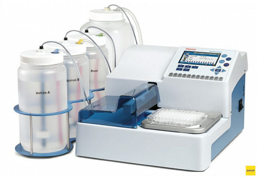 Планшетный промыватель (вошер), две 12-канальные головки, 4 бутыли, остаточный объем до 1,5 мкл, Wellwash Versa