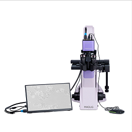 Микроскоп биологический инвертированный цифровой, MAGUS Bio VD350 LCD (с подключенным монитором и камерой)