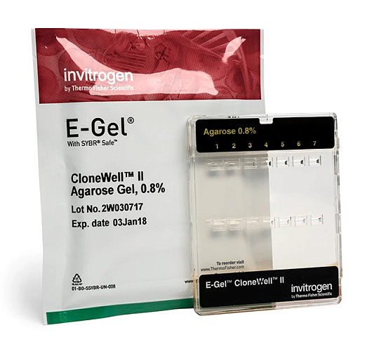 Гель агарозный готовый E-Gel SizeSelect II с SYBR Safe, 0,8%, 10 шт./уп.