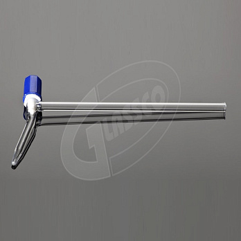 Кран химический, одноходовой, боковой, угол 90°, стекло, ПТФЕ, 10 шт./уп., Glassco