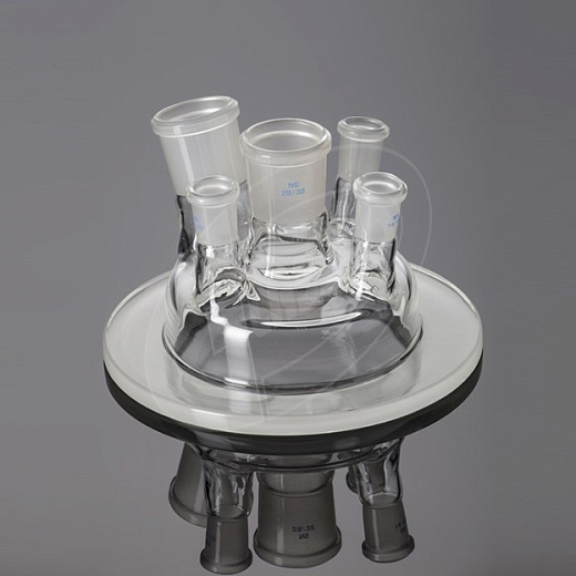 Крышка для реакционного сосуда на 5 портов, 29/32 шлиф центрального порта, Glassco