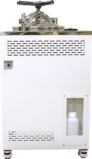 Автоклав вертикальный, 103 л, температура 121°С, автоматический, механическая крышка (вид сзади), FW100, SE