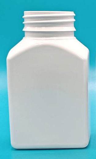 Банка, 150 мл, квадратная, крышка винтовая желтая с контролем вскрытия, белый ПЭТ, 1 шт.