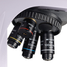Микроскоп Magus Bio 260T, прямой, тринокуляр/бинокуляр, СП, ТП, ФК, Пол, планахромат 4×, 10×, 40×, 100×МИ