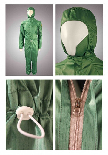 Комбинезон с притачным капюшоном для защиты от ПБА I-IV групп, размер 44-46, рост 155-160 см