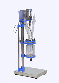 Реактор лабораторный, 400 °С, 10 л, EXS-10L, с рубашкой, верхнеприводной мешалкой с взрывобезопасным исполнением, штативом