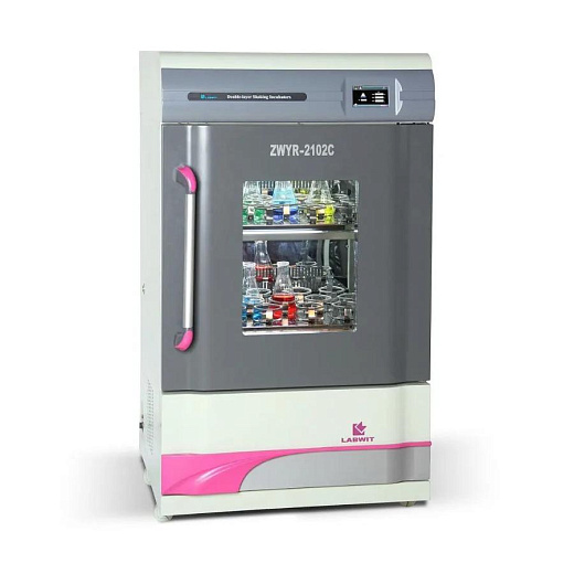 Шейкер-инкубатор двухуровневый, 170 л, ампл. 26 мм, 30-300 об/мин, от +4 до +60°С, платформа 496×350 мм, ZWYR-2102C, Labwit