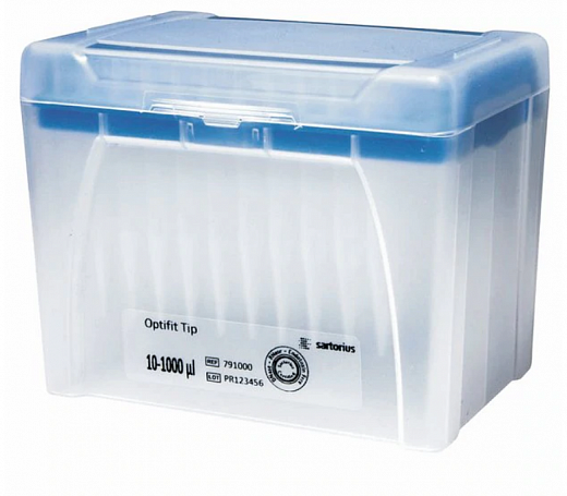 Наконечники до 1000 мкл (от 50 мкл), стерильные, без фильтра, бесцветные, 96 шт./штатив