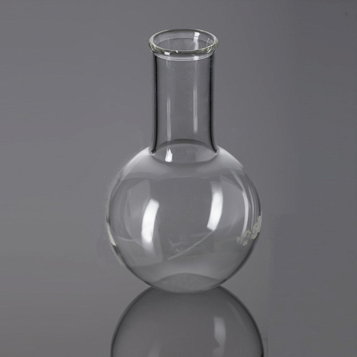 Колба круглая плоскодонная, 1000 мл, d 131 мм, цилиндр. горловина 42 мм, Glassco